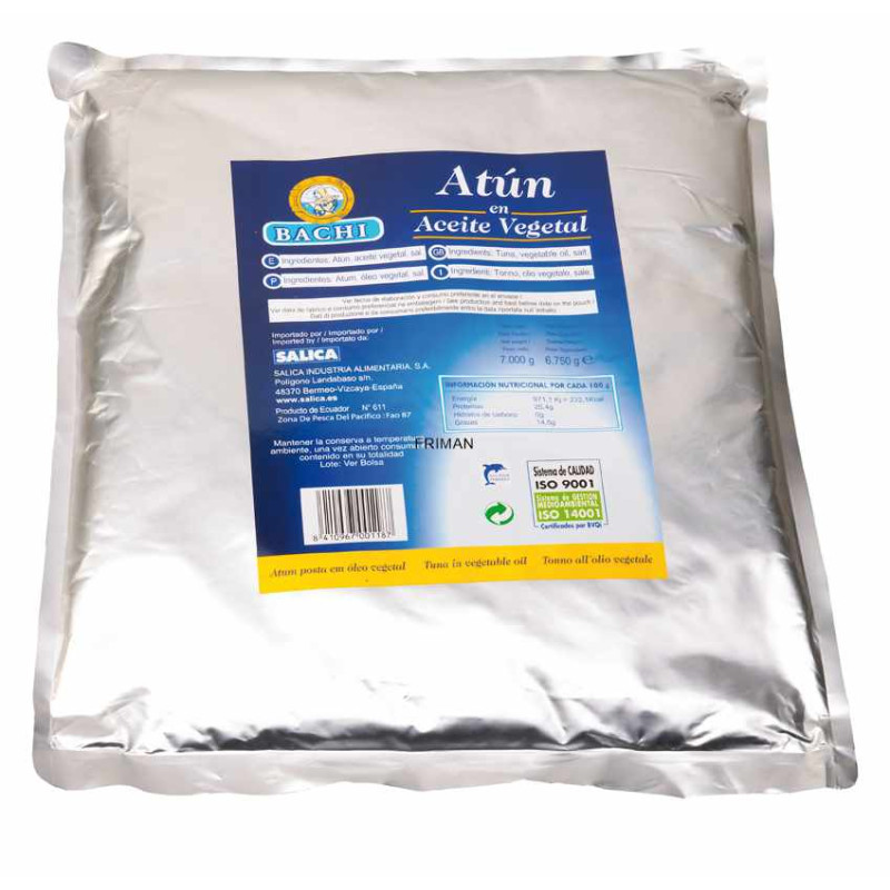 ATÚN EN ACEITE GIRASOL BOLSA 3/7kg